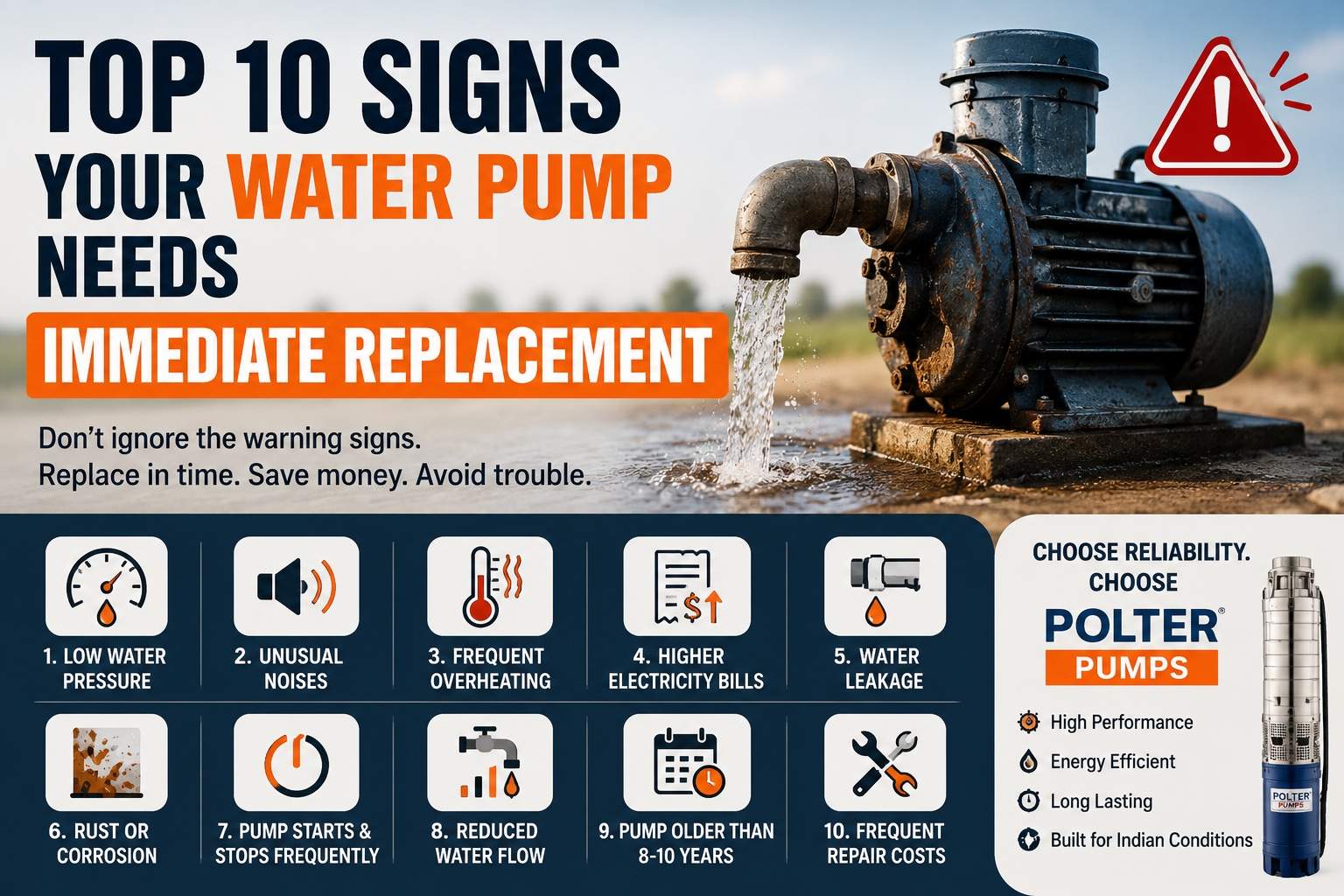 Top 10 Signs Your Water Pump Needs Immediate Replacement